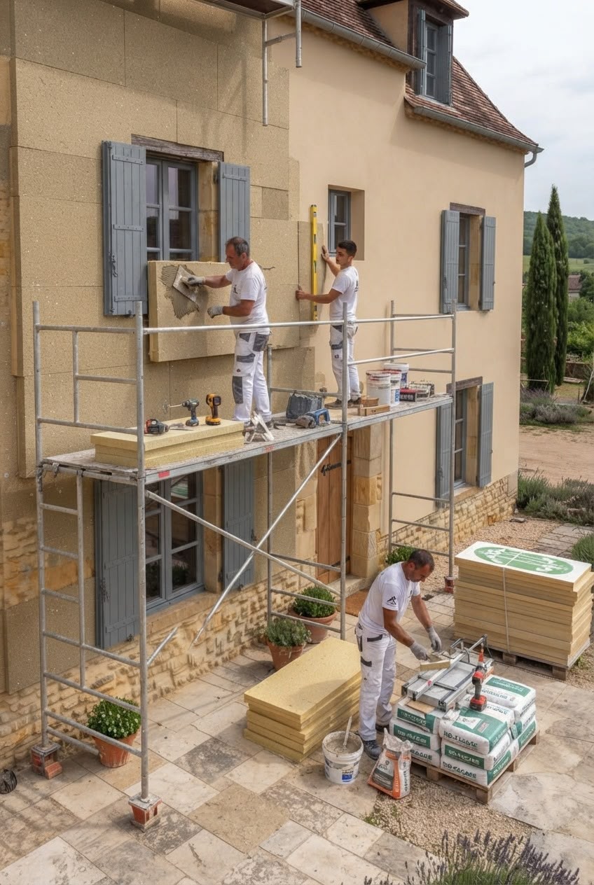 Isolation extérieure et amélioration thermique de façade par AL'NOVA Façade